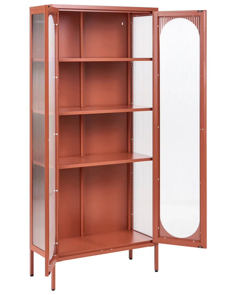 Vitrine mit Glastüren FOXTON 80 cm Metall Goldbraun_1108682