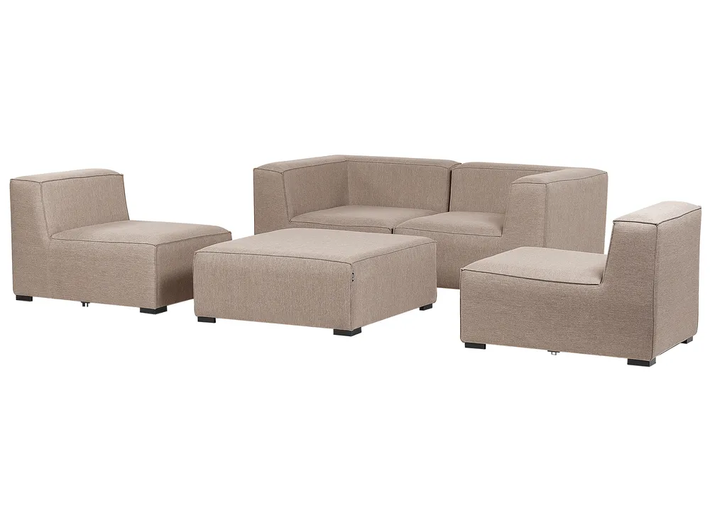Gartensofa mit Ottomane 4-Sitzer AREZZO modular Beige_848097