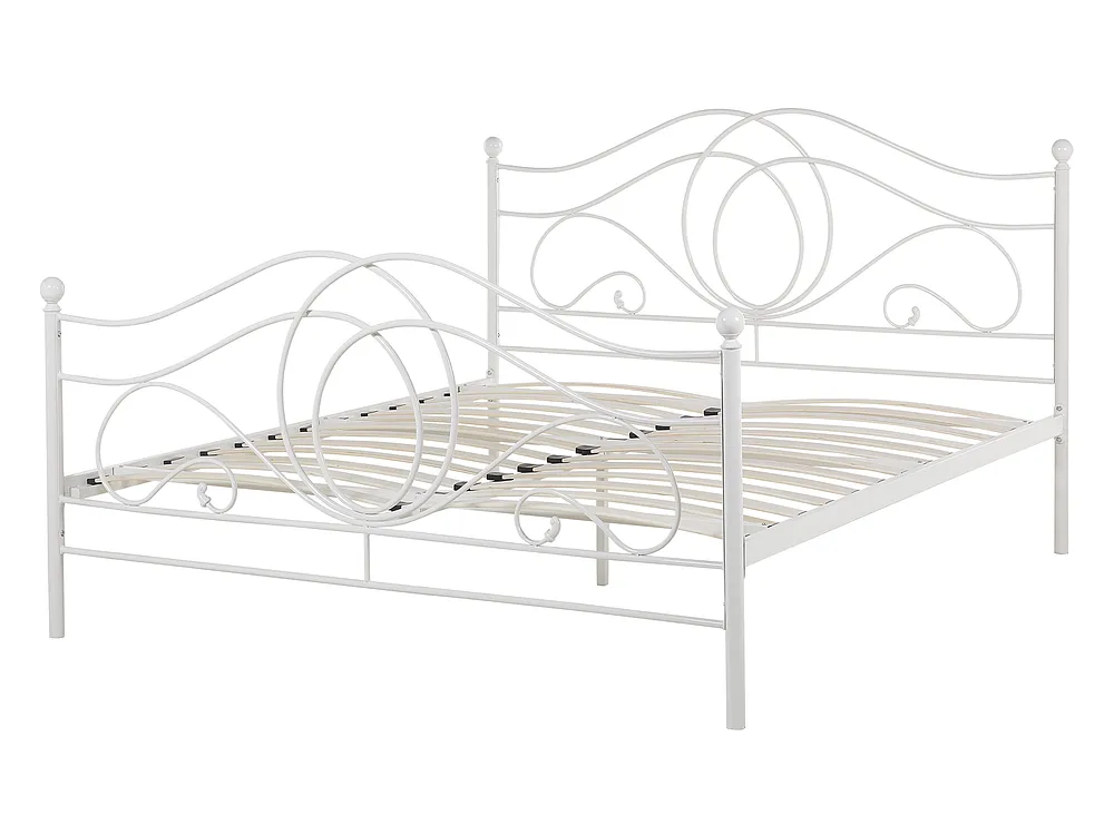 Bed Metal LYRA 140 x 200 cm (EU Double) White_817947