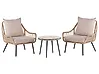 Bistro Set inkl. Kissen LAURETO Polyrattan Naturfarben