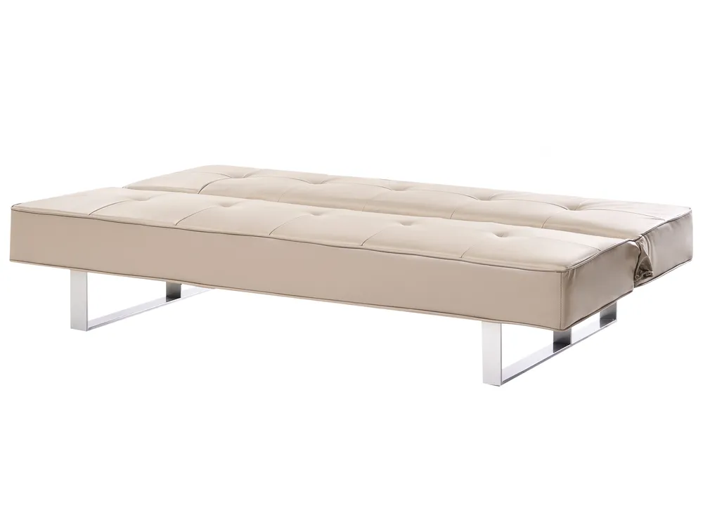 Schlafsofa 3-Sitzer DERBY Kunstleder Beige_1085440