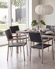 Gartenstuhl 6er Set GROSSETO Polyrattan Schwarz_1106707