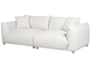 Sofa 3-Sitzer LUVOS Stoff Cremeweiß_885587