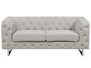 Sofa 2-Sitzer VISSLAND Stoff Hellbeige_706380