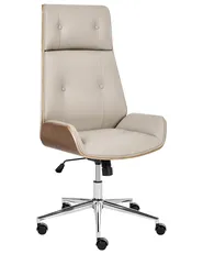 Office Chair PLIORA Faux Leather Taupe_1080818