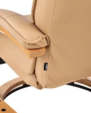 Massagestuhl MAJESTIC mit Fußstütze Kunstleder Hellbraun_963672