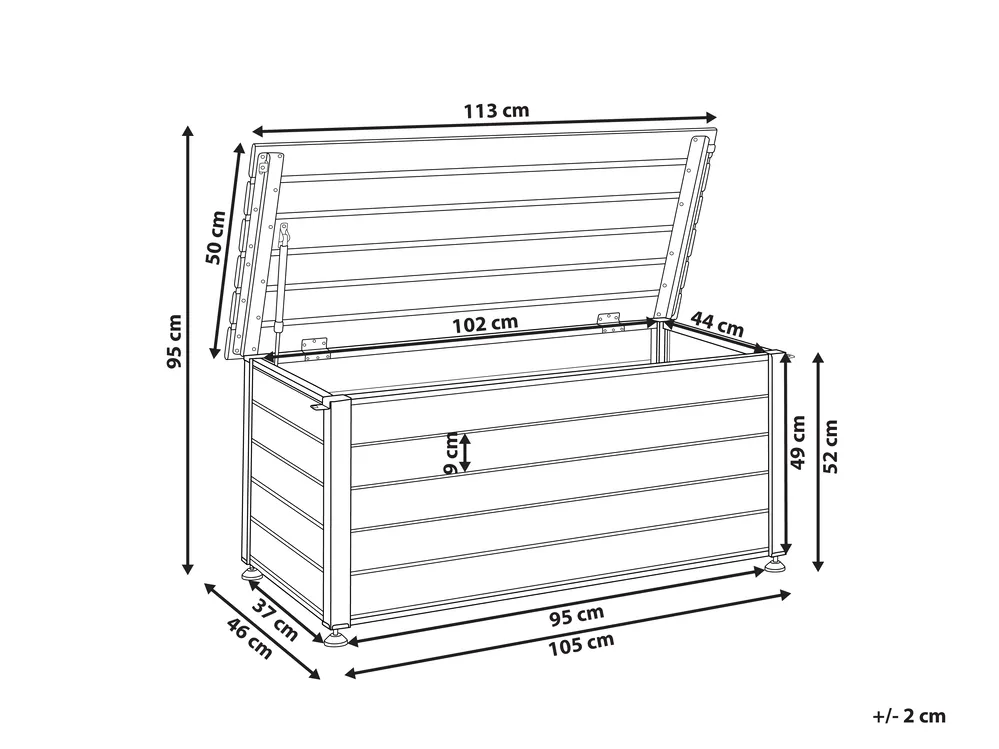 Aufbewahrungsbox CAMPALTO 113 cm 50 cm Metall Dunkelgrau_937962