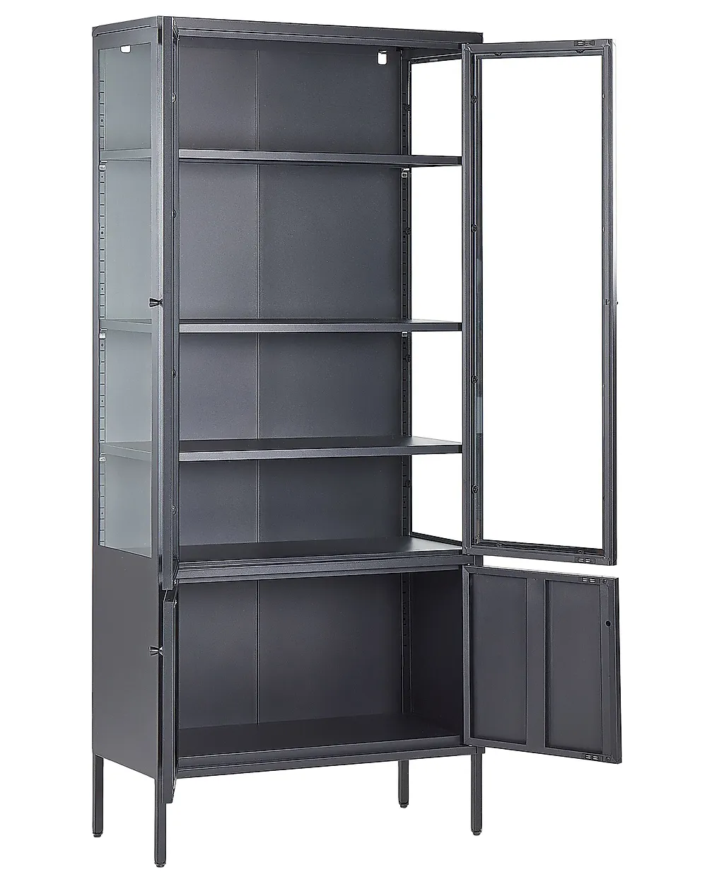 Glass Display Cabinet OXTED 80 cm Metal Black_850460