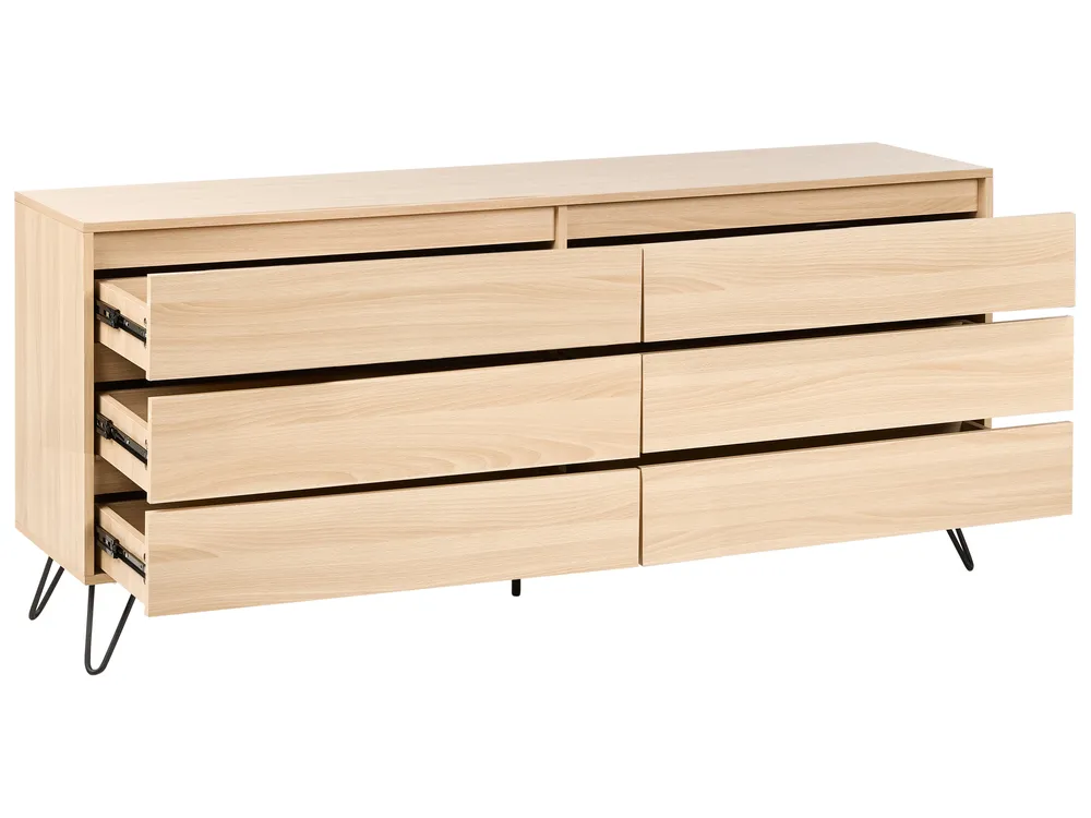 Kommode mit 6 Schubladen CARDIGAN Hellbraun_979228