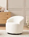 Drehsessel DAVIK Bouclé Cremeweiß