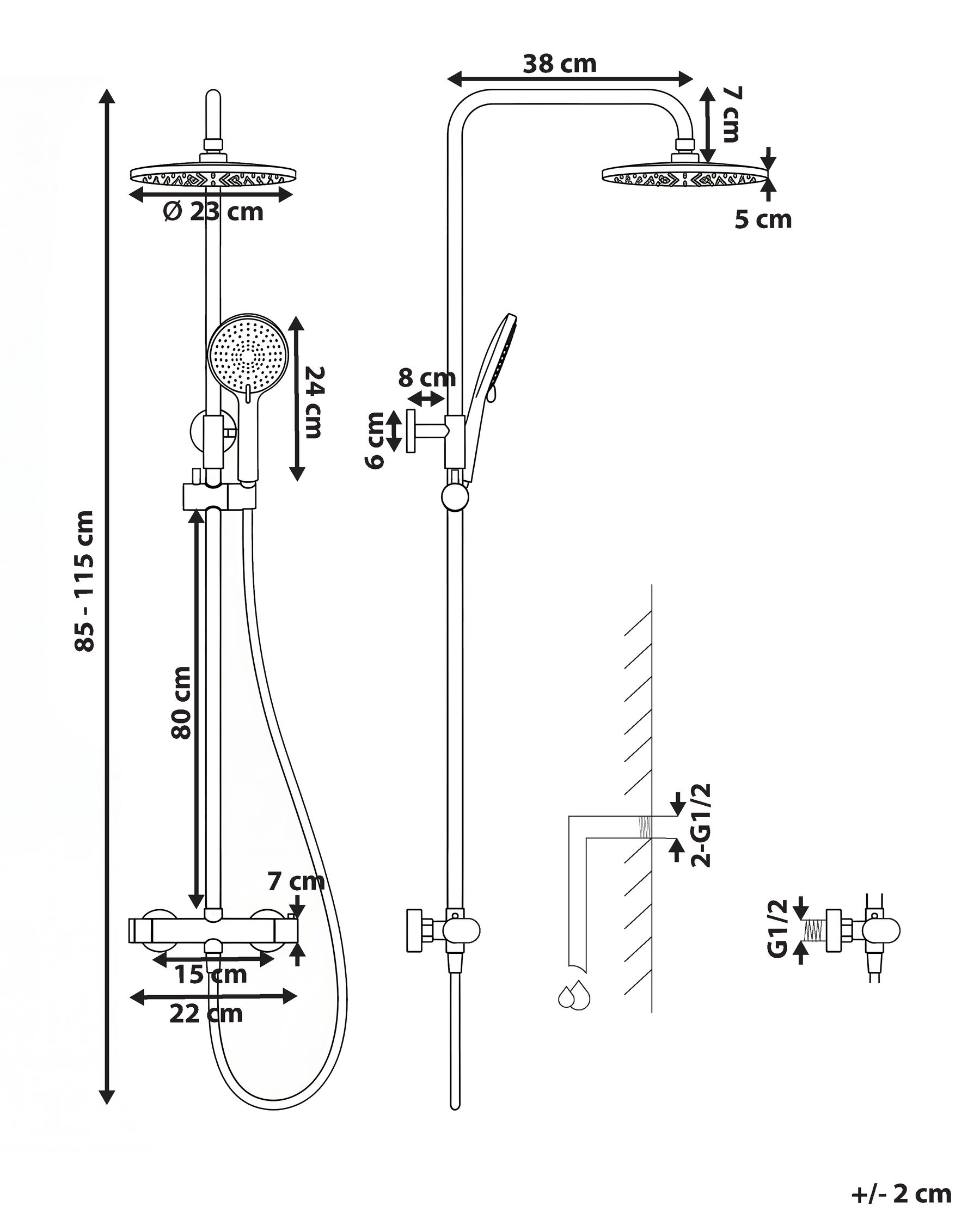 Mixer Shower Set with Rainshower CATAMARCA Black_1000229