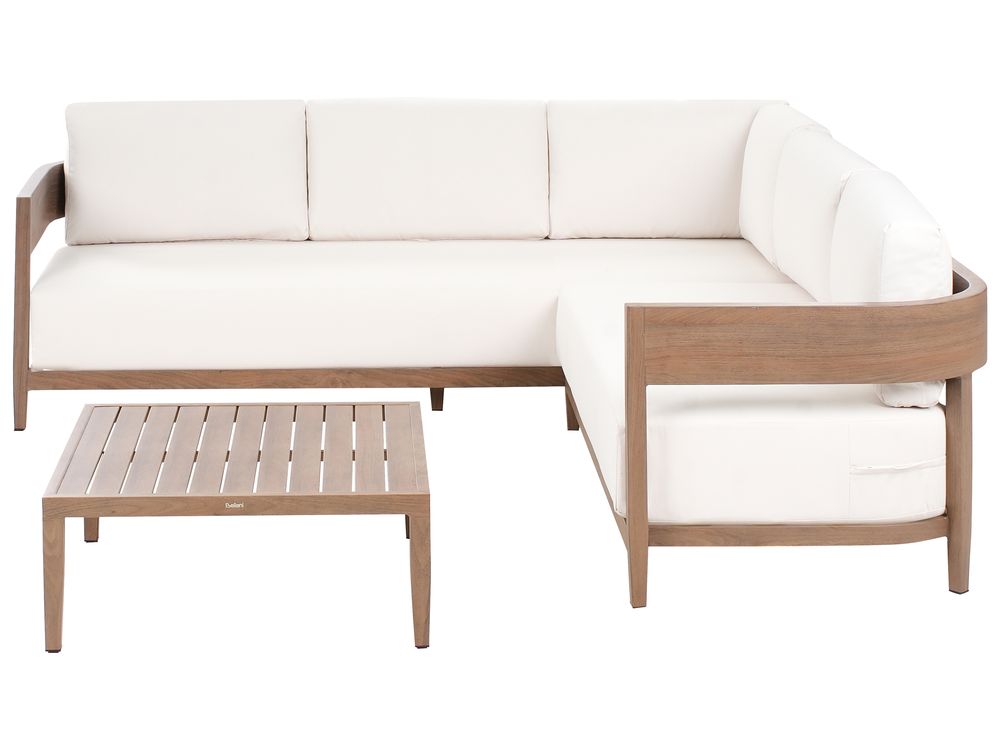 Garden Corner Sofa with Table 5 Seater SAMPIERI Metal Brown Left Hand