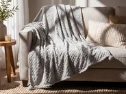 Kuscheldecke SAMUR 200 x 220 cm Hellgrau_1079622