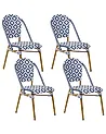 Gartenstuhl 4er Set RIFREDDO Polyrattan Blau