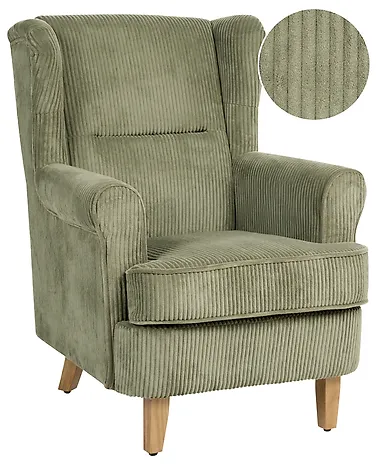 Ohrensessel ABSON Cord Grün