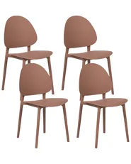 Set of 4 Garden Chairs CEARA Brown_1069673