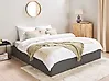Bett mit Stauraum ohne Kopfteil DINAN Stoff Dunkelgrau 180 x 200 cm