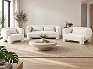 Sofa Set 6-Sitzer HOGBO Stoff Weiß_1174228
