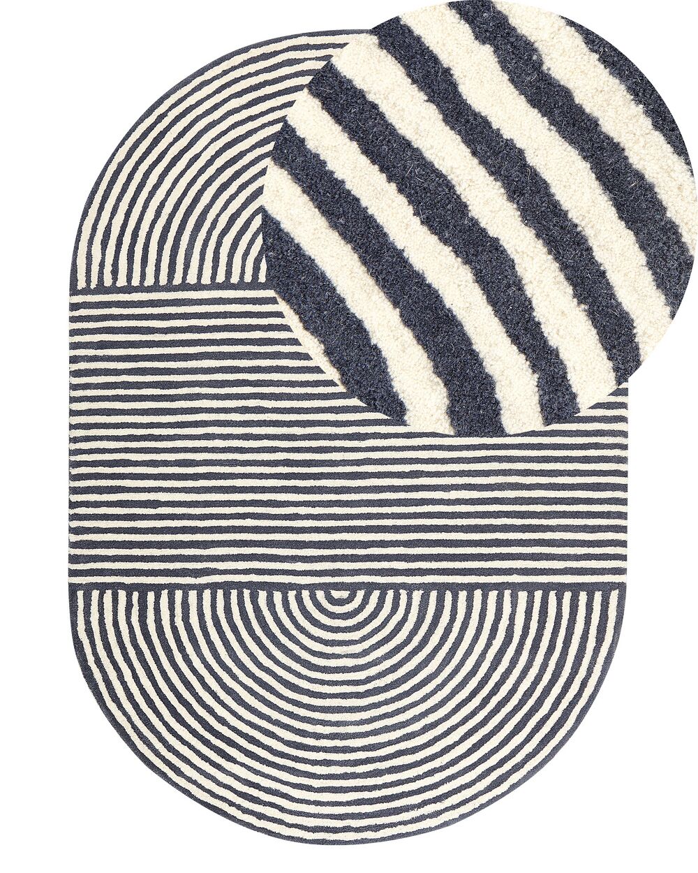 Rug KWETA Graphite Grey 140 x 200 cm Wool - Beliani.de