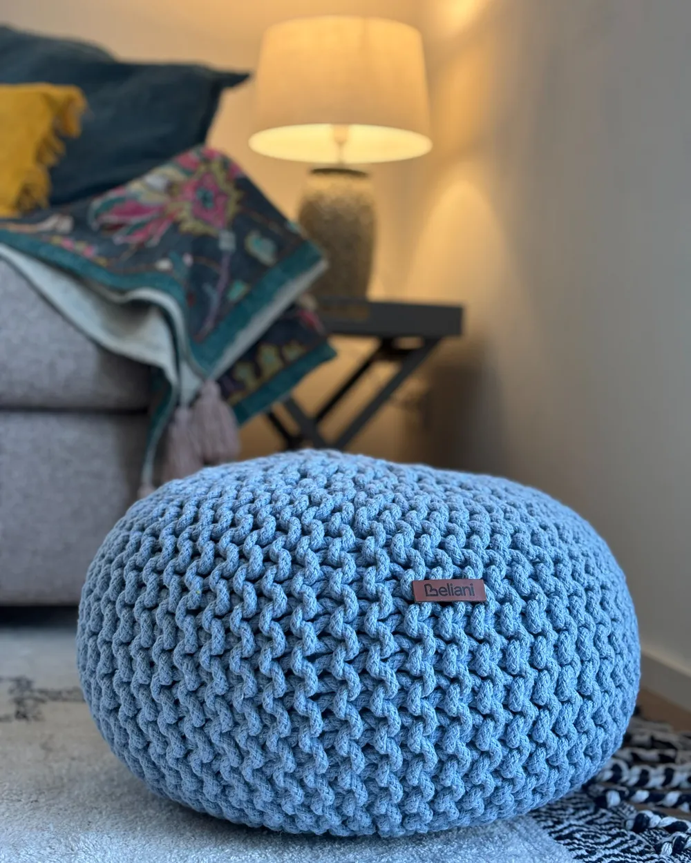 Pouf CONRAD Baumwolle Hellblau_986673