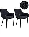 Esszimmerstuhl 2er Set ALDEN Bouclé Schwarz