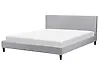 Bett mit Lattenrost Stoff FITOU 180 x 200 cm Hellgrau