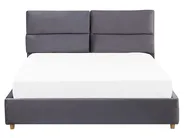 Bett mit Stauraum BATILLY Samtstoff Grau 160 x 200 cm_763506