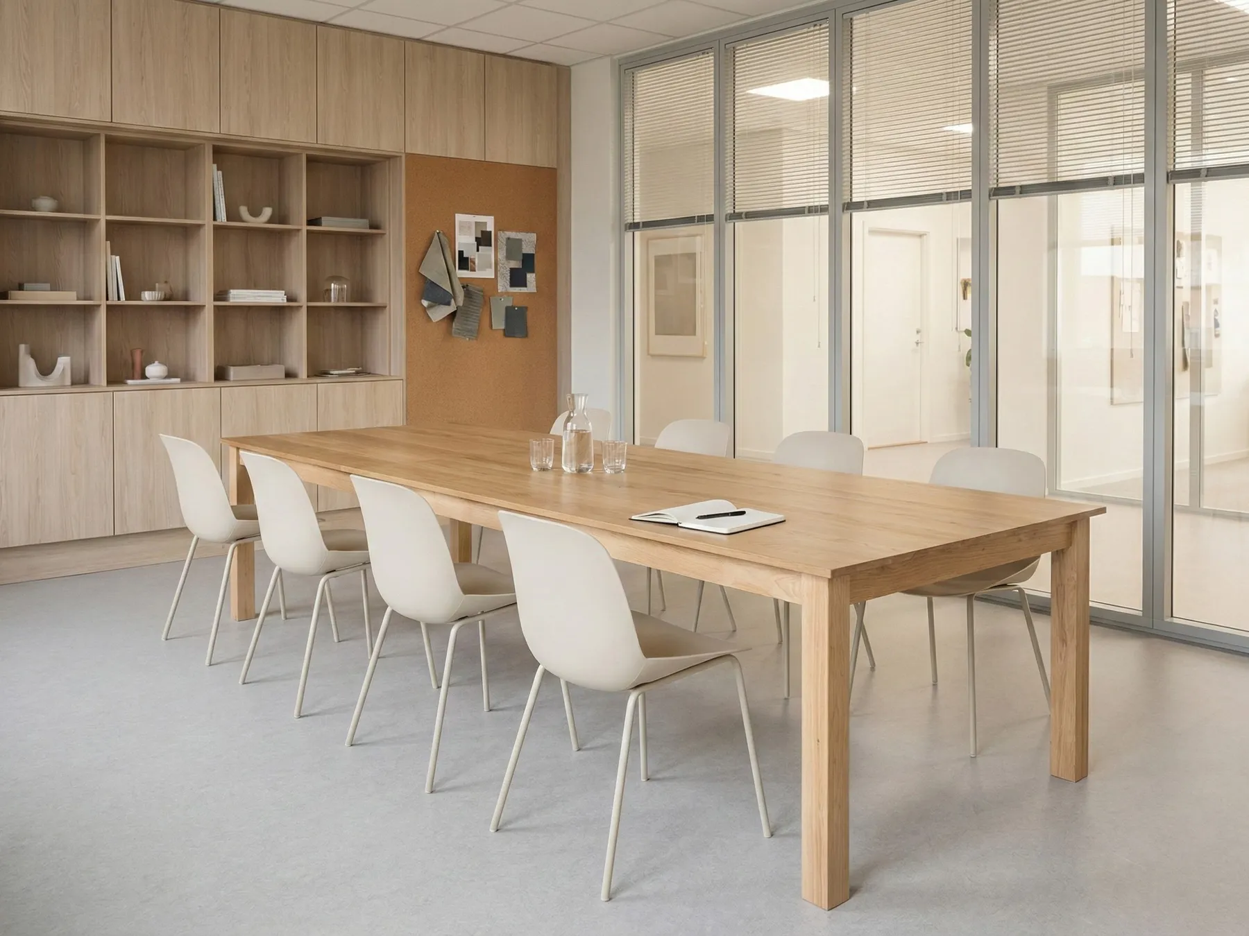 Ausziehbarer Konferenztisch MADURA 100 cm 180/280 cm Helle Esche_1078842