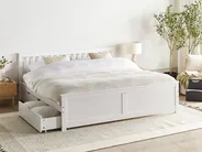 Bett mit 4 Schubladen OLENDON Kiefernholz Weiß 180 x 200 cm_954912