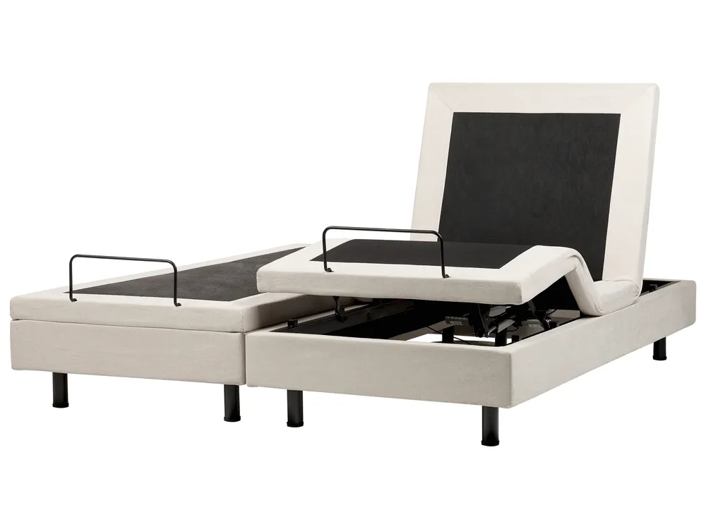 Verstellbares Bett ohne Kopfteil Stoff CASTELLAN 180 x 200 cm Hellbeige_952223