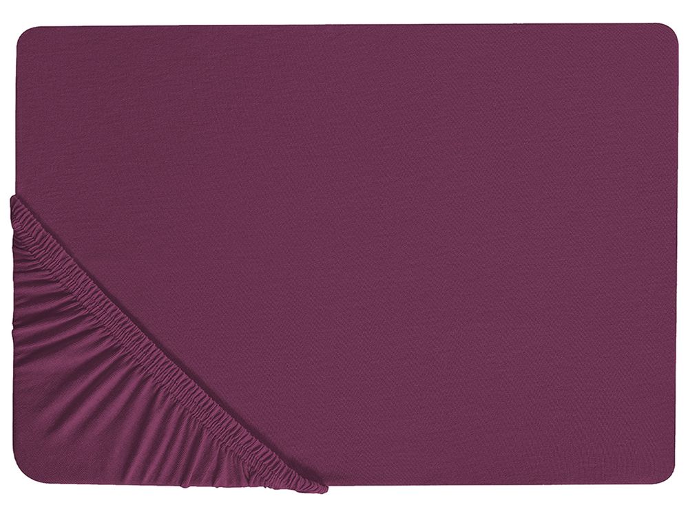 Hoeslaken JANBU 200 x 200 cm Katoen Bordeauxrood