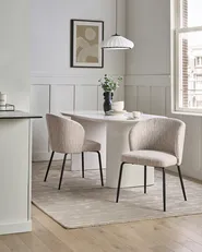 Set of 2 Dining Chairs ZANA Fabric Multicolour_1100344