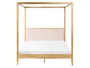 Himmelbett Holz HAILLICOURT 160 x 200 cm Hellbraun_1037195