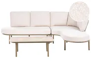 Gartensofa mit Tisch 4-Sitzer POLLINA Metall Braun_1078970
