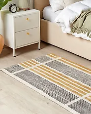 Teppich KATRA Beige 80 x 150 cm Baumwolle_1184648