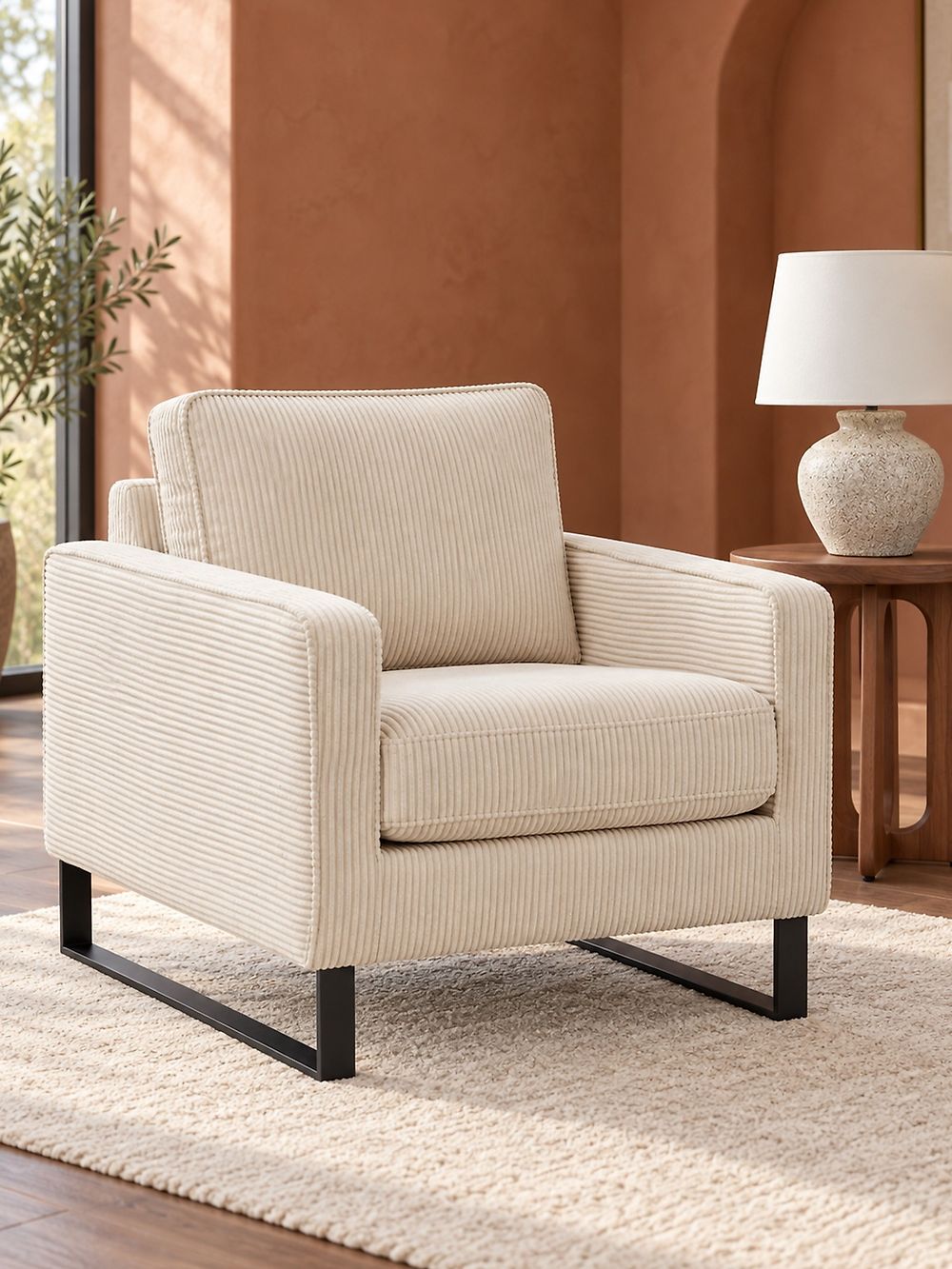 Fauteuil VIND Corduroy Lichtbeige