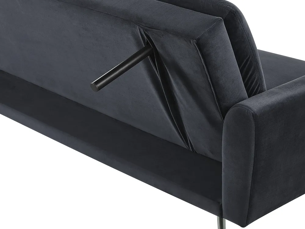 Sofa Bed 3 Seater VETTRE Velvet Black_787980