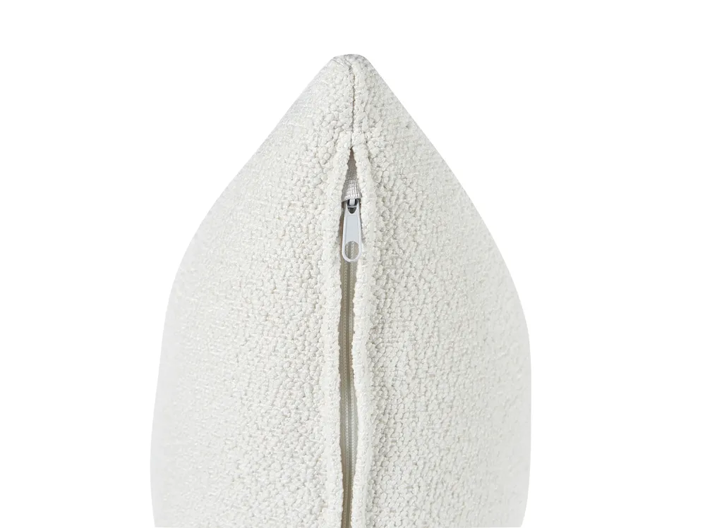 Ecksofa 3-Sitzer HOLT mit Ottomane Bouclé Weiß linksseitig_959480