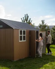 Gerätehaus NOCCIANO 313 cm 220 cm Metall Braun_1072136