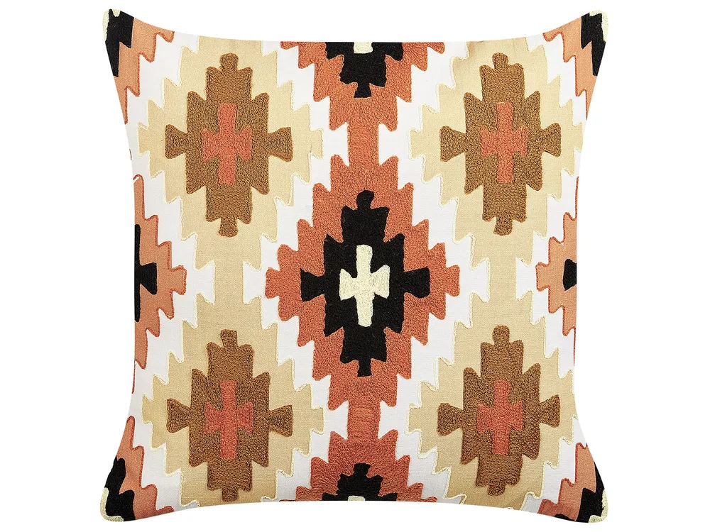 Dekokissen 2er Set SERAMPORE 50 x 50 cm Baumwolle Bunt Geometrisches Muster_829346