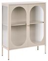Sideboard mit Glastüren SARRE 90 cm Metall Beige