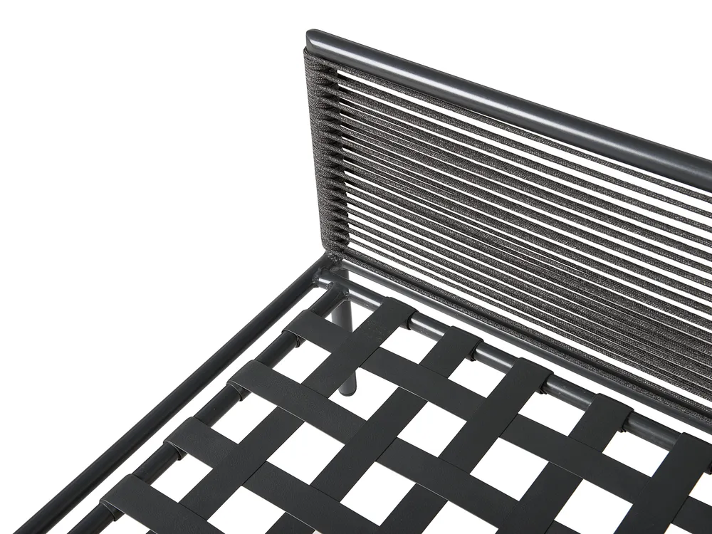 Garten Ecksofa mit Tisch 6-Sitzer FORANO Metall Grau_811020