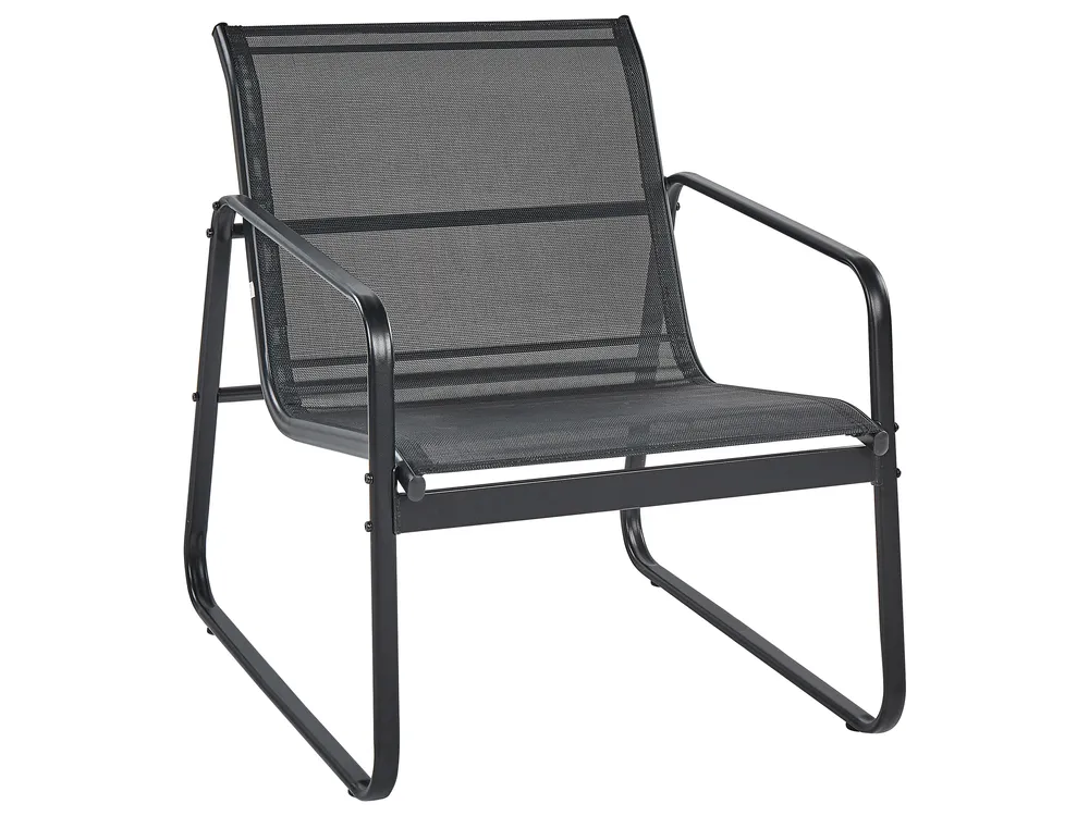 Lounge Set mit Tisch 4-Sitzer BARREA Metall Schwarz_921818