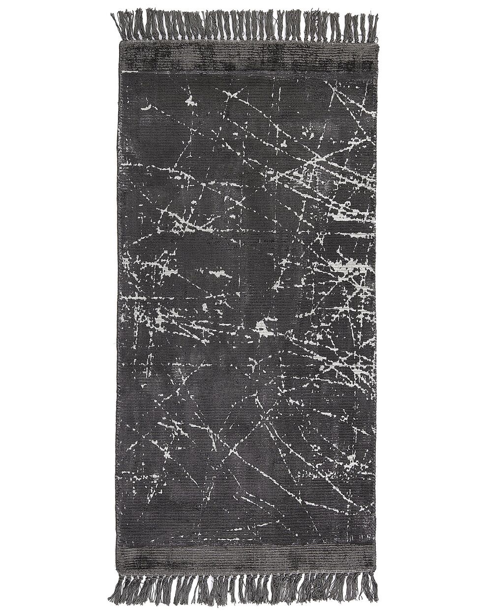 Vloerkleed HANLI Donkergrijs 80 x 150 cm Viscose