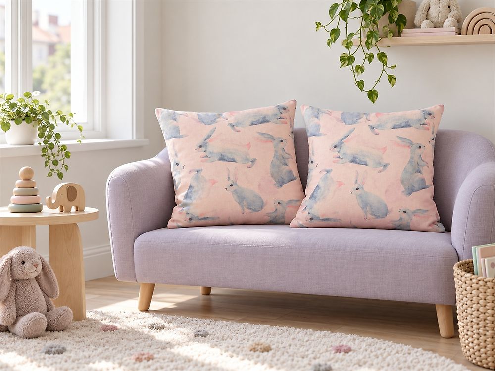 Set of 2 Decorative Cushions RATIBIDA 45 x 45 cm Cotton Pink