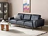Sofa 3-Sitzer SOVIK Kunstleder Schwarz