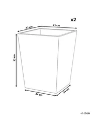 Set of 2 Plant Pots CYRODALIS 42 cm White_1123842