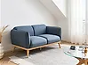 Sofa 2-Sitzer LJUNG Stoff Blau