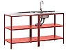 Outdoor-Küche 2er Set mit Spüle VILAMA Rot Metall