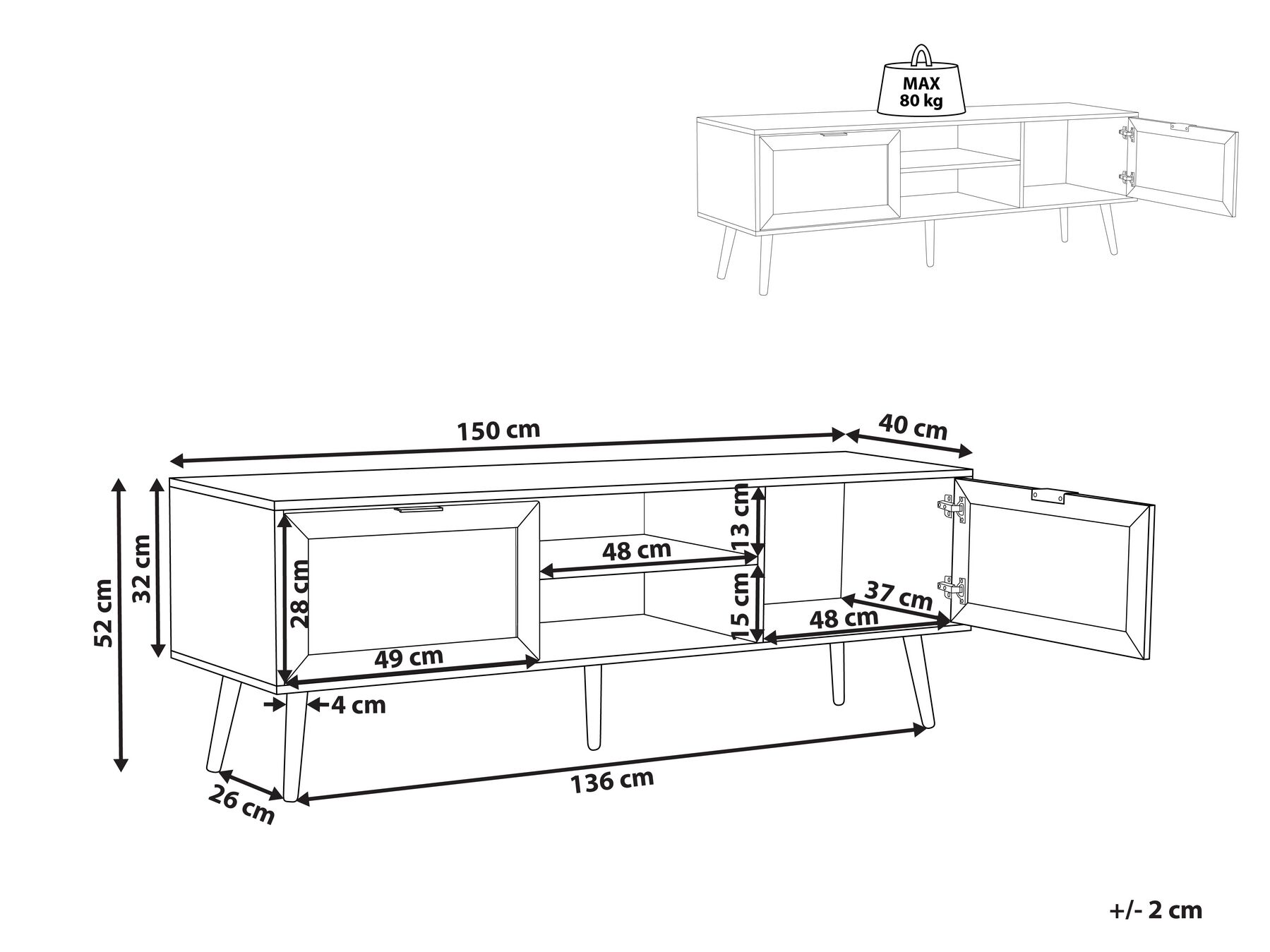 TV Stand OPOCO Black_873372
